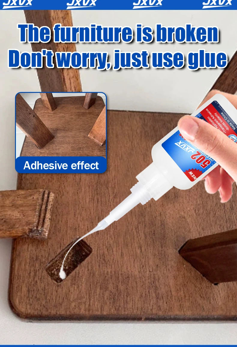Professional Grade Super Glue – Extra Strong Instant Adhesive for Plastic, Metal, Wood & More