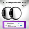 A pair of black HD waterproof glass mirrors for car rearview