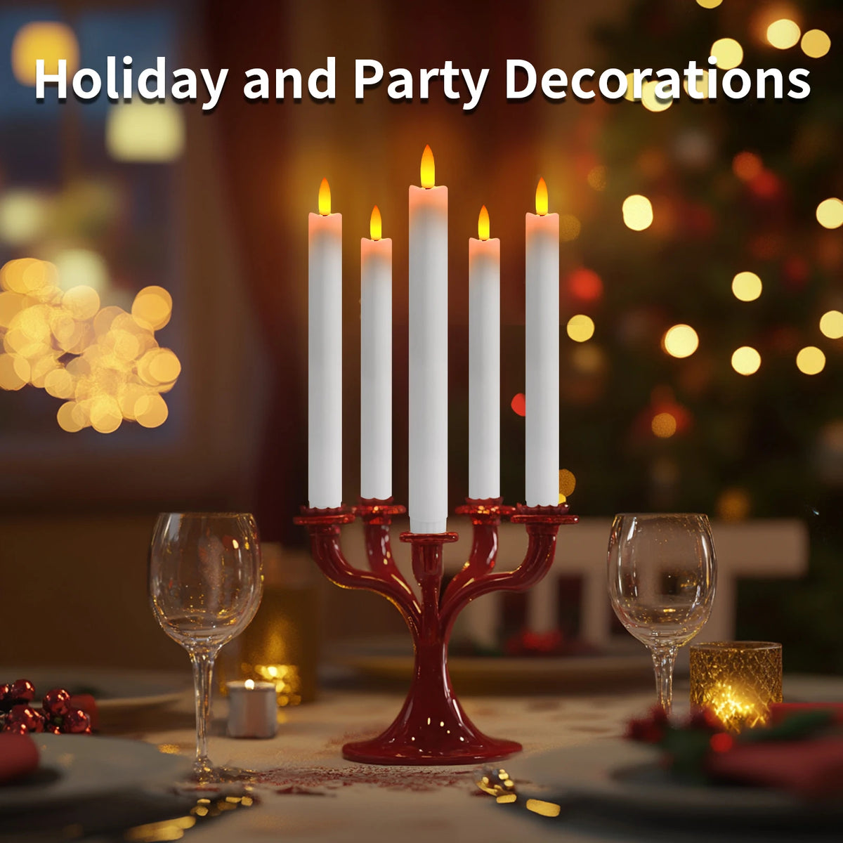 LED Flameless Taper Candles with Remote Control