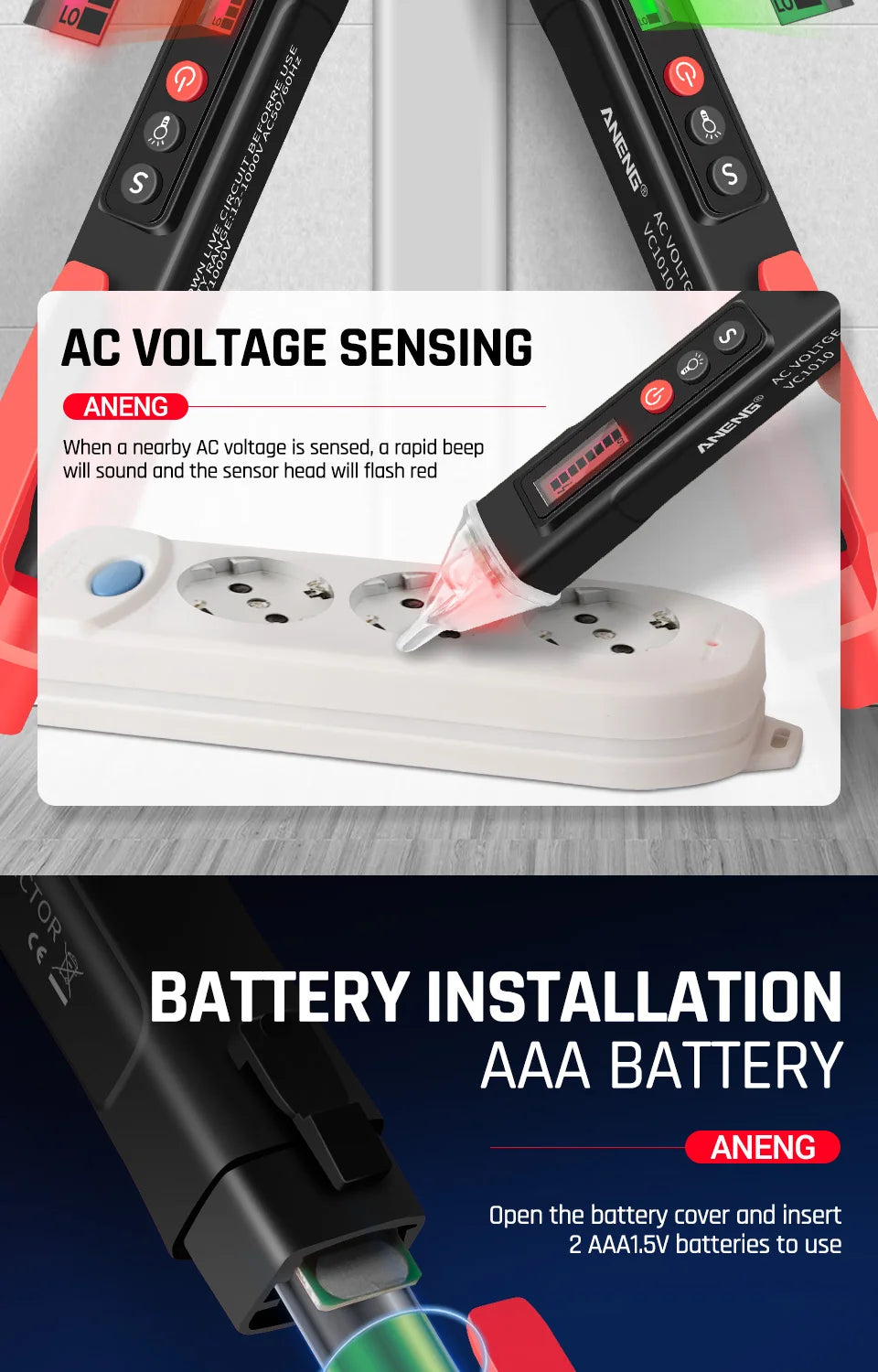 Digital Clamp Meter and Voltage Tester Kit