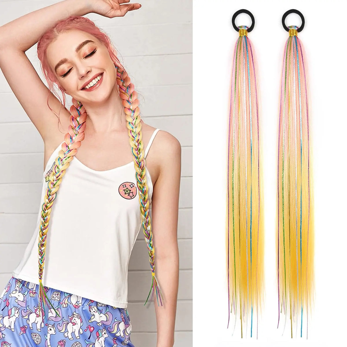 Long Straight Ombre Ponytail Extension