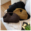 Handwoven Straw Tote Bag with Zipper