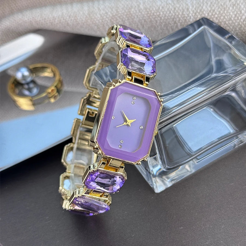 Rhinestone Chain Rectangular Watch