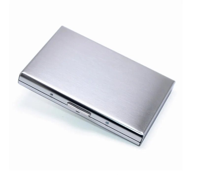 Skull Print Stainless Steel Credit Card Holder Wallet