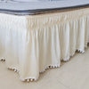 Elastic Wrap-Around Bed Skirt in Solid Polyester