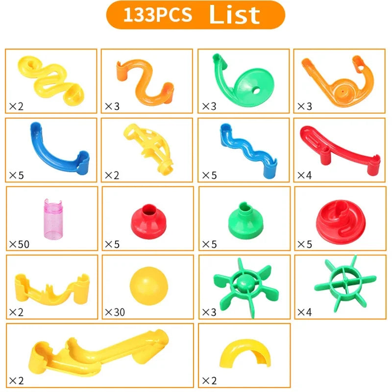 DIY Marble Run Building Blocks Set