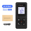 Black TTaka7 laser distance meter displaying 0.01m and 3341m measurements
