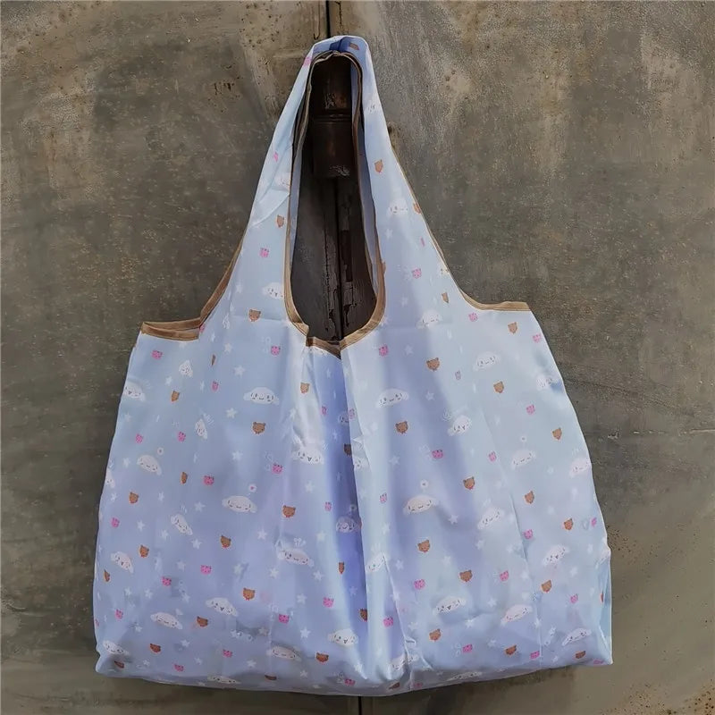 Foldable Eco-Friendly Shopping Bag with Cartoon Print