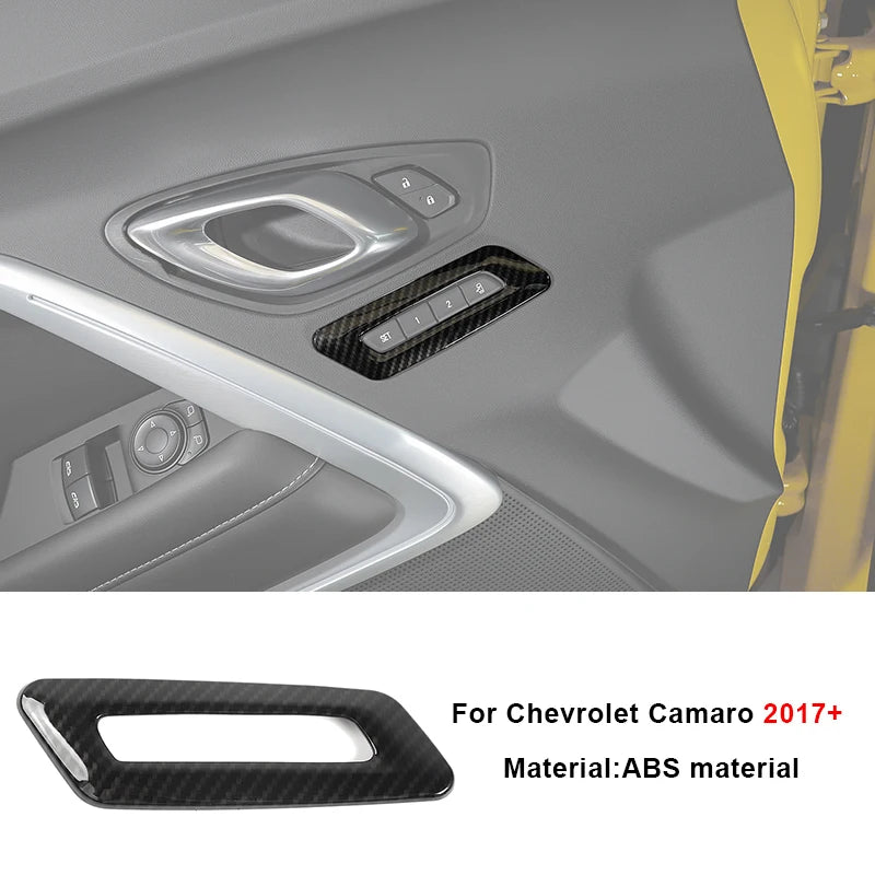 Black carbon fiber trim piece for Chevrolet Camaro interior