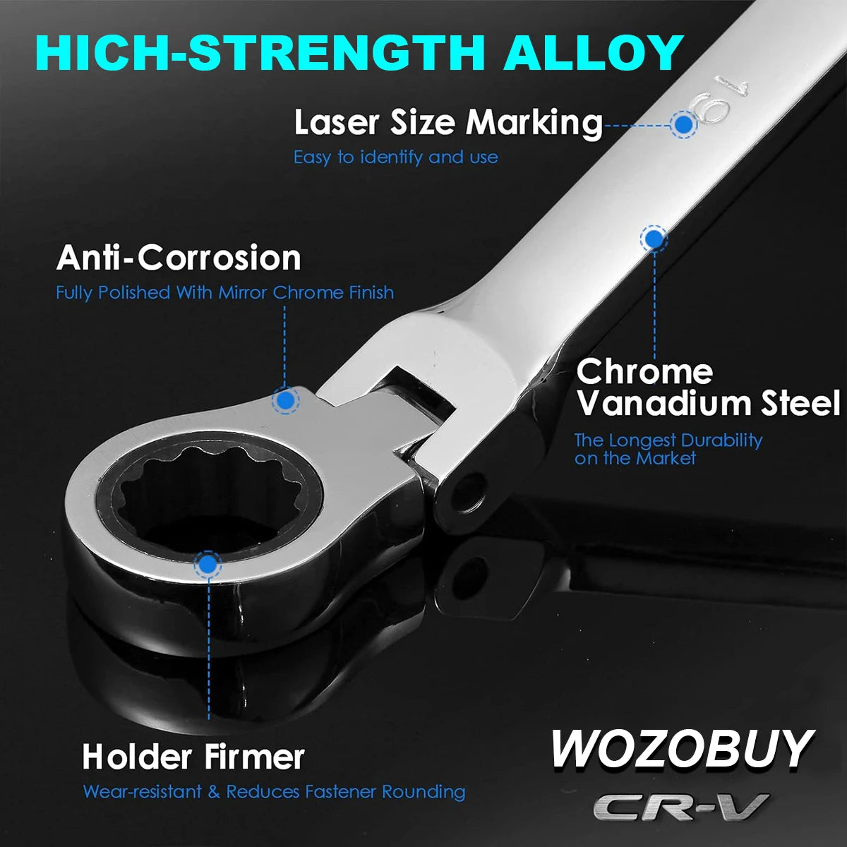 Extra-Long Ratcheting Box End Wrench Set
