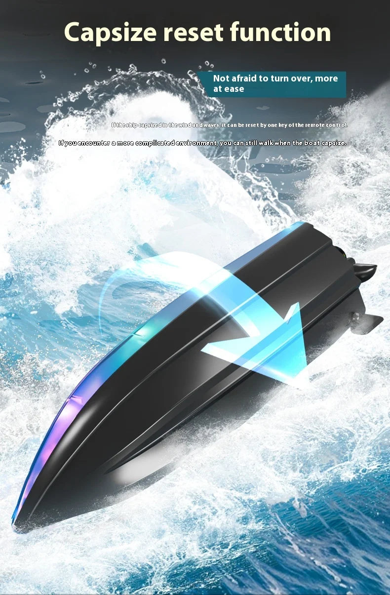High-Speed Remote Control Speedboat with Double Propellers