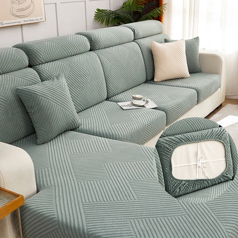 Jacquard Plush Sofa Cover