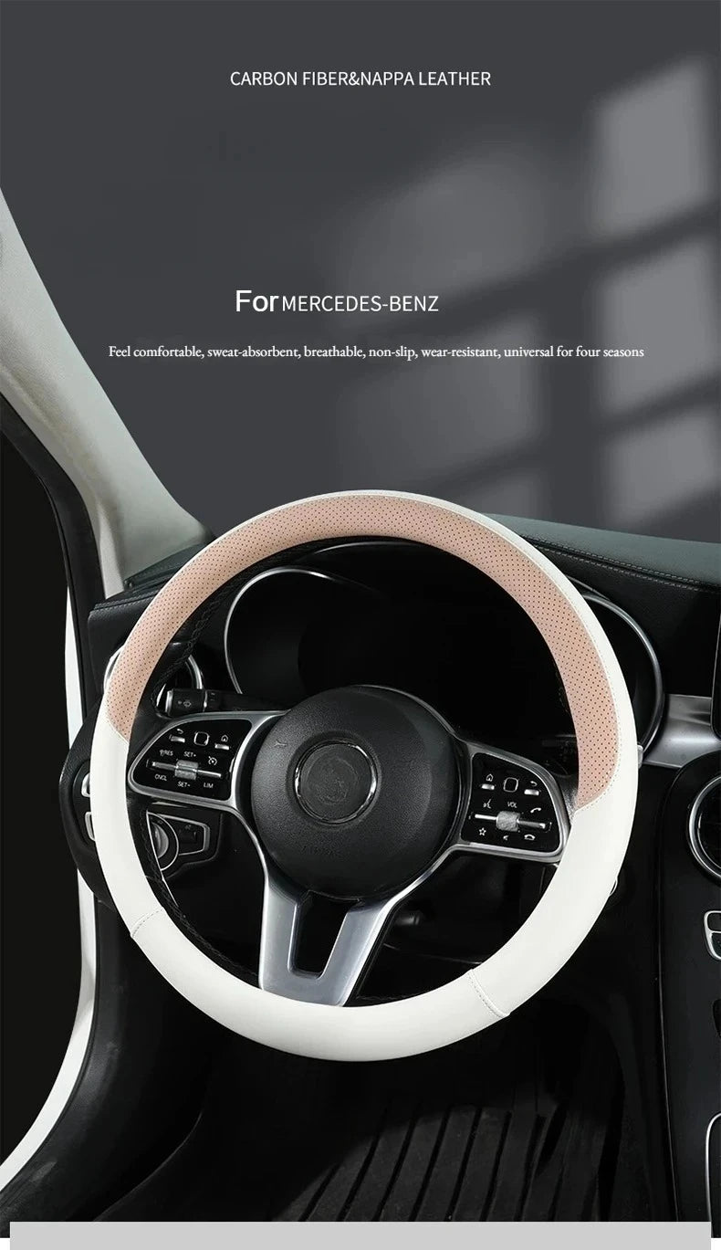 Perforated Nappa Leather Steering Wheel Cover