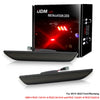 LED rear side marker lights for 2015-2023 Ford Mustang shown in packaging and installed form.