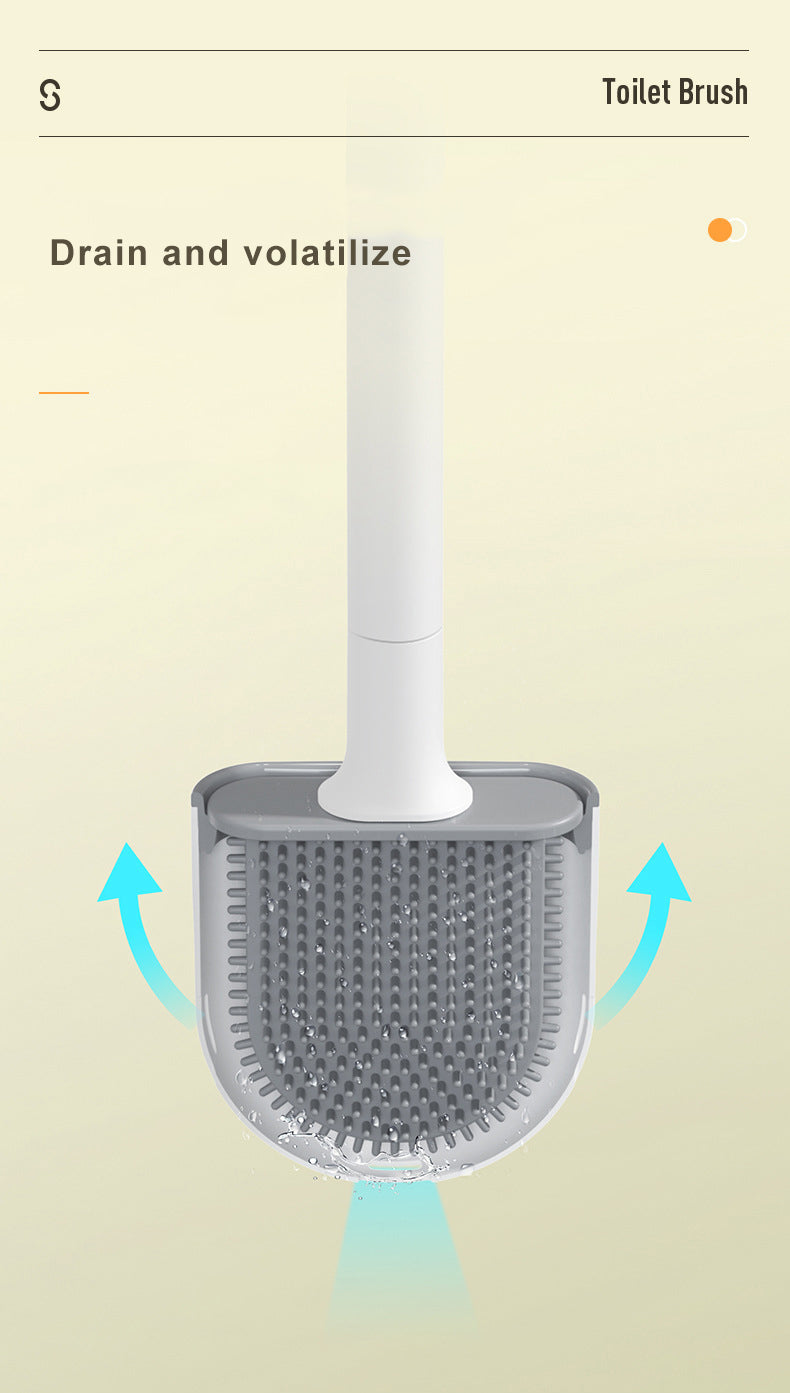 Silicone Toilet Brush with Wall-Mount Holder