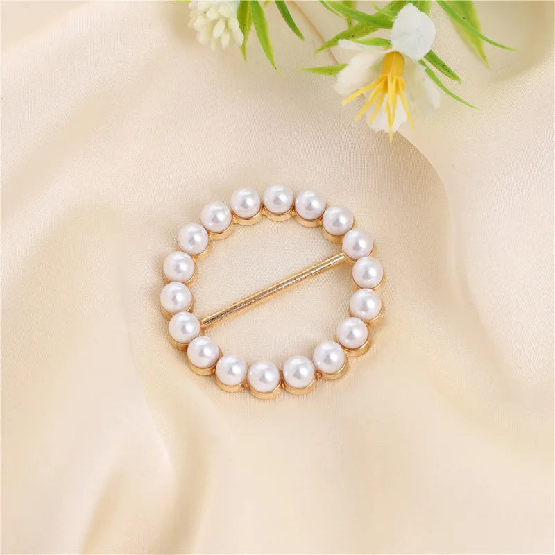 Crystal Rhinestone Scarf Ring Clip for Shirts and Scarves