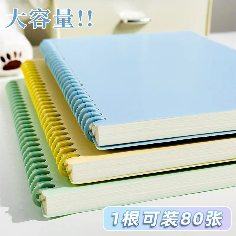 Macaron Detachable Spiral Notebook – 60 Sheets, A4/A5/B5