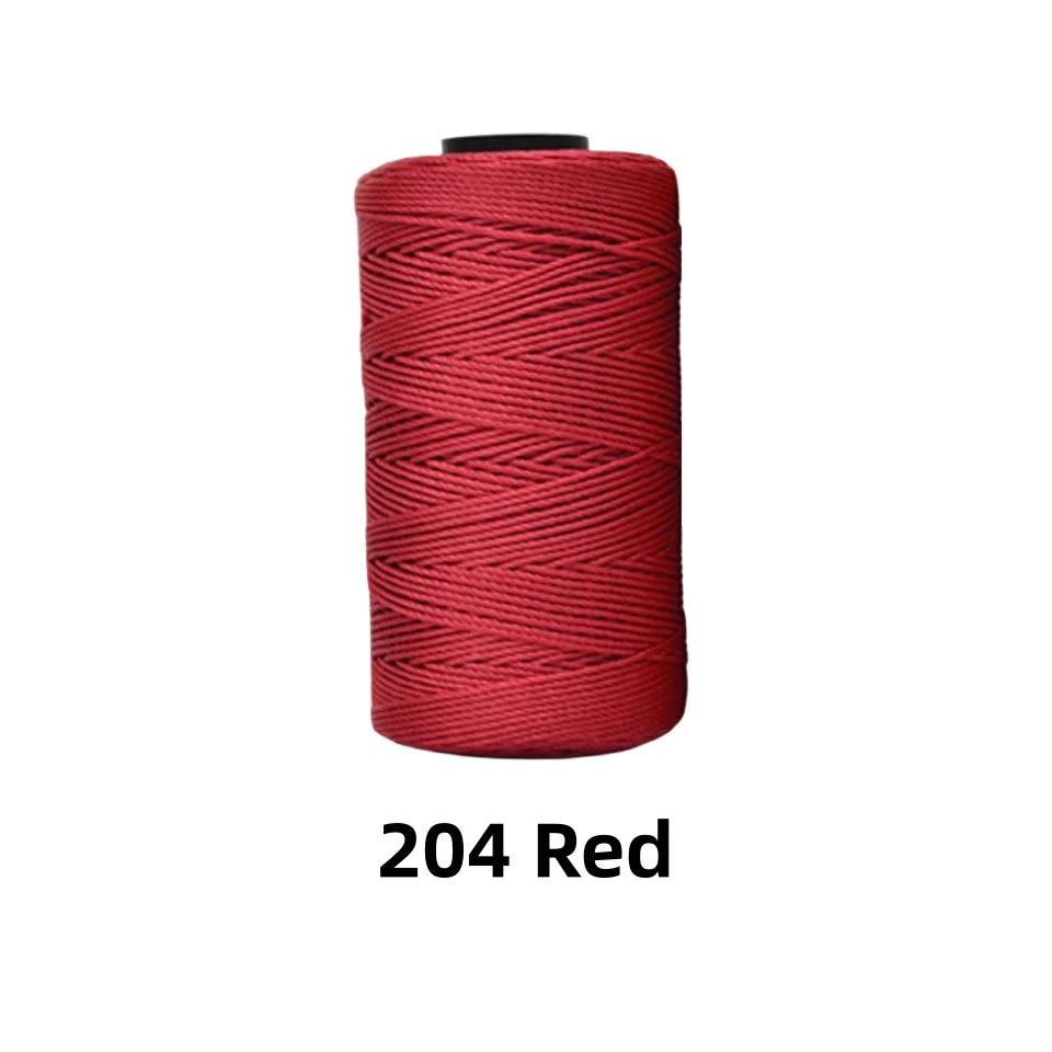 A spool of 204 Red ice silk crochet yarn, a fine red polyester thread for knitting and DIY crafts.