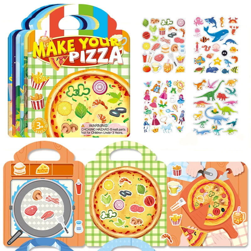 A colorful box of reusable jelly sticker books featuring animal and ocean themes for children.