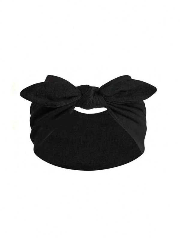 Black bohemian bow and rabbit ear wide headband