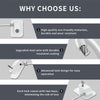 A graphic listing four features of a safety lock product, including eco-friendly materials, upgraded steel wire, advanced loc