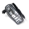 Black front fog light assembly for Cadillac Escalade, showing clear bulbs and housing.
