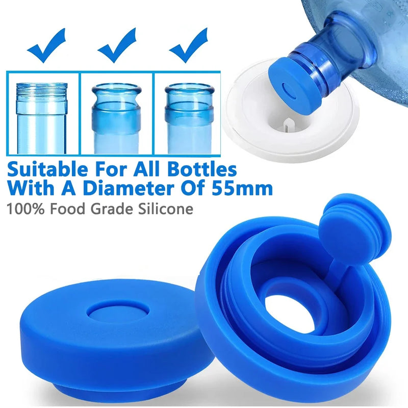 Spill-Resistant Silicone Water Jug Cap for 3 & 5 Gallon Bottles