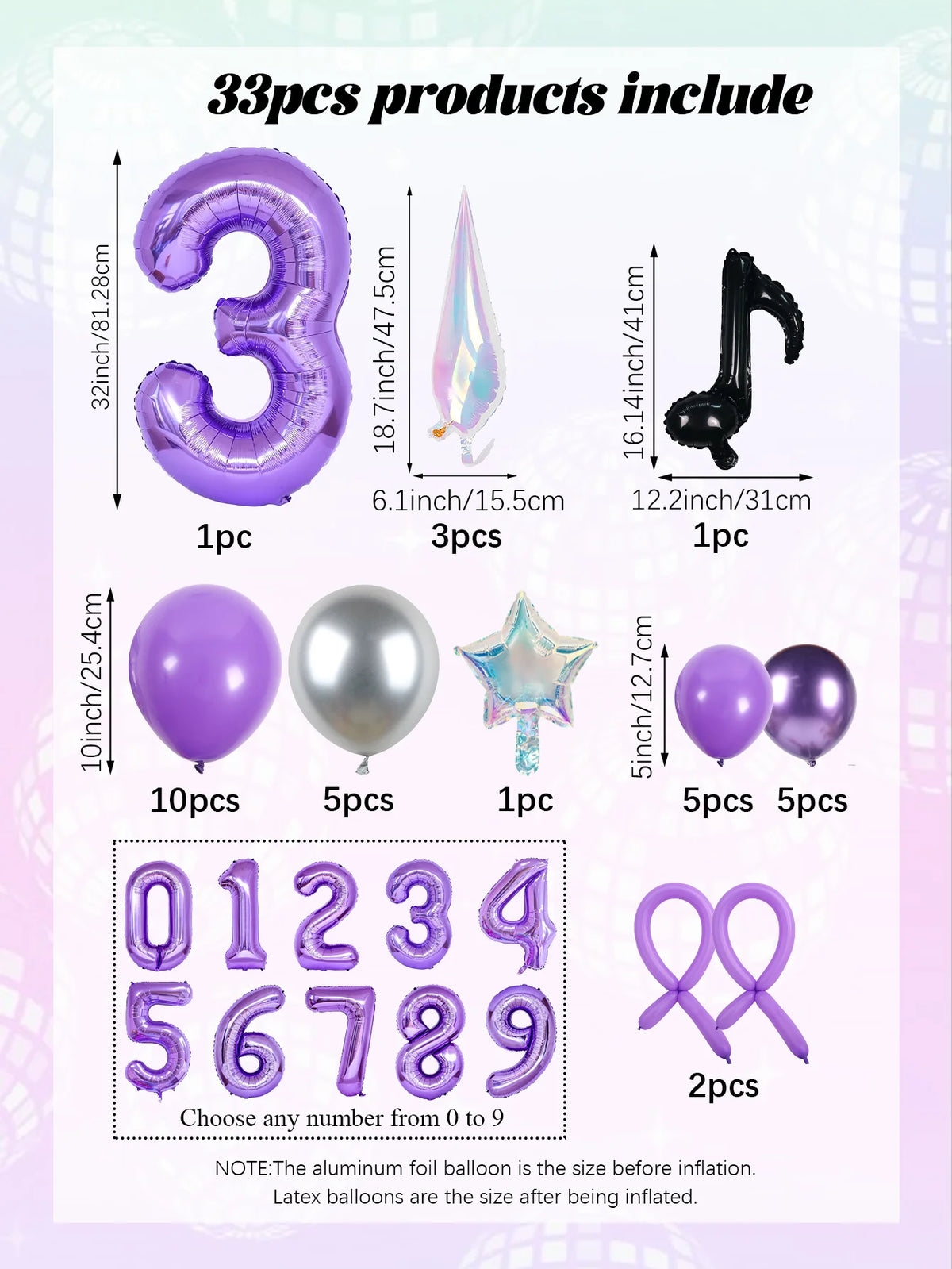 33-Piece K-Pop Music Theme Balloon Pillar Set for Party Decor