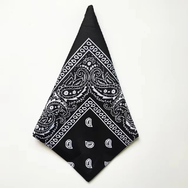 Paisley Bandana Square Scarf – 55cm Cotton Blend for Men and Women