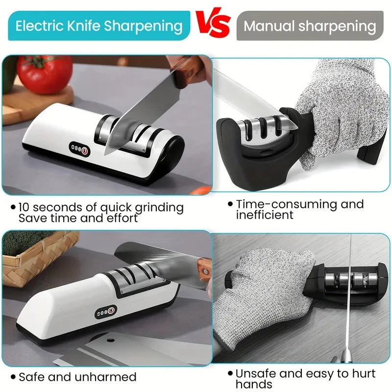 4-Stage Electric Knife Sharpener for Precision Edge Restoration