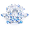 Crystal Lotus Flower Figurine – Elegant Glass Tabletop Decor
