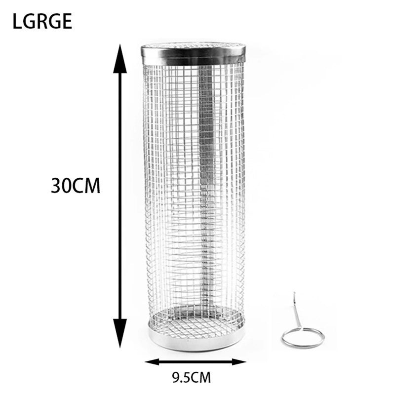 Stainless Steel Rolling Grill Basket for Outdoor BBQ