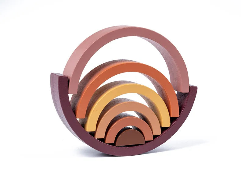 Rainbow Arch Bridge Wooden Building Blocks for Kids
