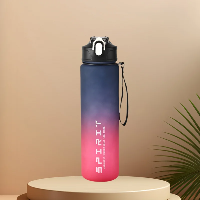 Motivational Time-Marker Water Bottle with Straw