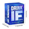 A blue box for Drink If adult drinking game cards featuring large white text on the front