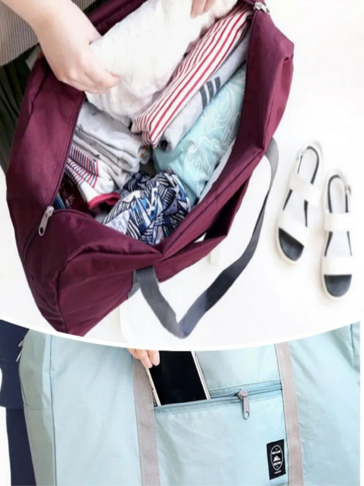 Foldable Travel Duffle Bag with Trolley Sleeve
