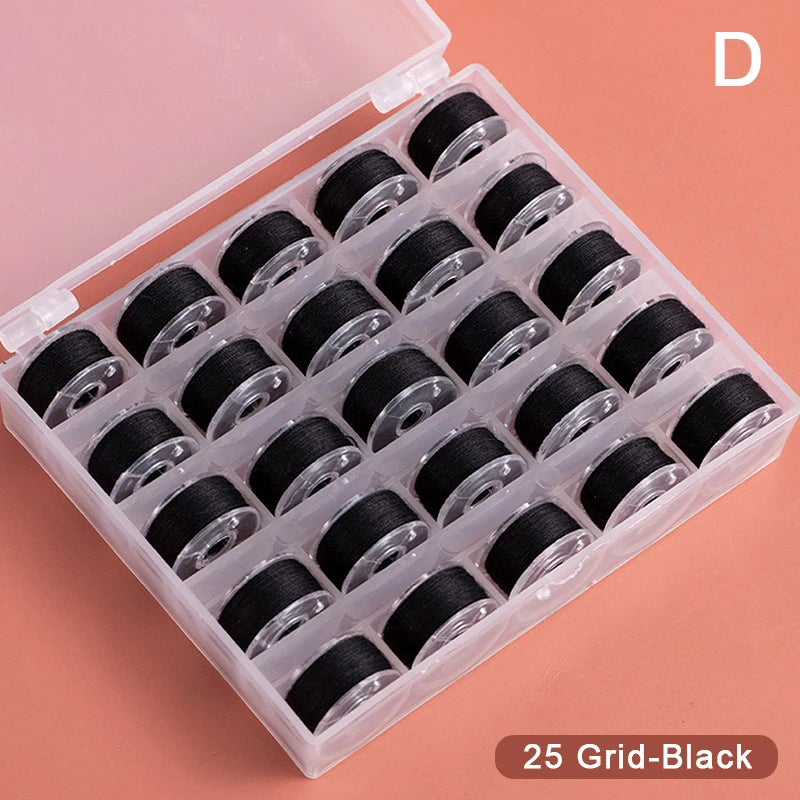Pre-filled Sewing Bobbins Set with Storage Case