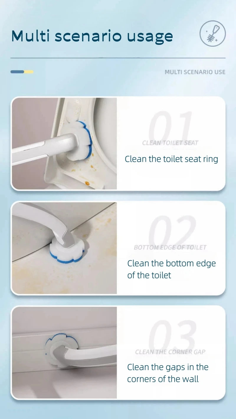 Disposable Toilet Brush Set with Replaceable Heads