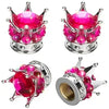 Crystal Crown Tire Valve Caps - Set of 4