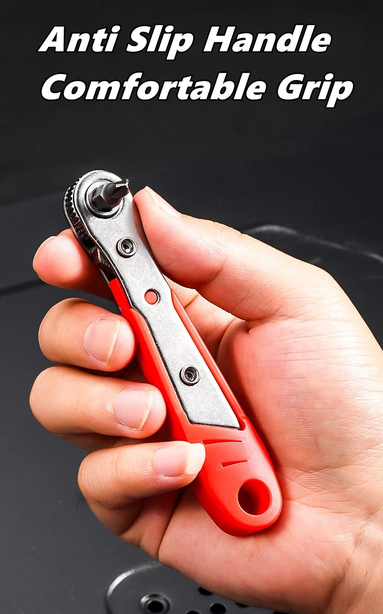 Compact 90-Degree Ratcheting Screwdriver Set with Bit Kit