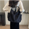 Multi-Pocket Corduroy Tote Bag – Large Capacity Casual Satchel for Travel, Work & Commute