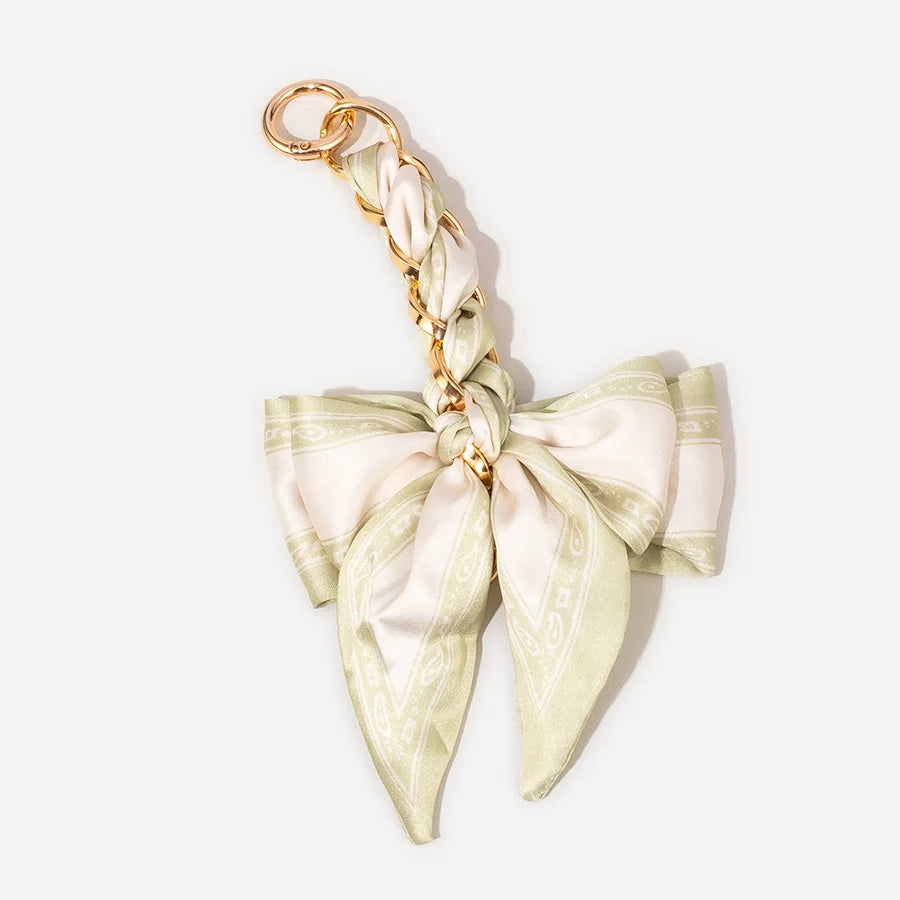 Elegant Bow Chain Bag Strap with Hanging Charm