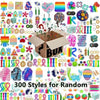 A colorful box filled with 300 styles of random fidget toys and stress relief items.