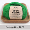 100% Organic Cotton Yarn for Knitting and Crocheting (2-Pack)