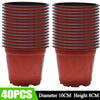 40 pieces of reddish-brown plastic seedling pots with a 10cm diameter and 8cm height