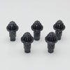 A set of five black replacement drivers for a Battling Top, used to fix or adjust the top.