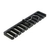 Black multifunctional belt and tie organizer with a hanging rack for storage