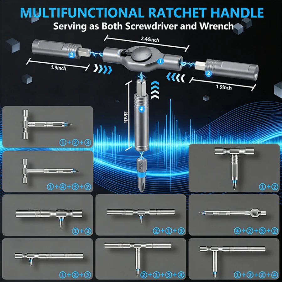 24-in-1 Ratchet Screwdriver Set with Magnetic Bits