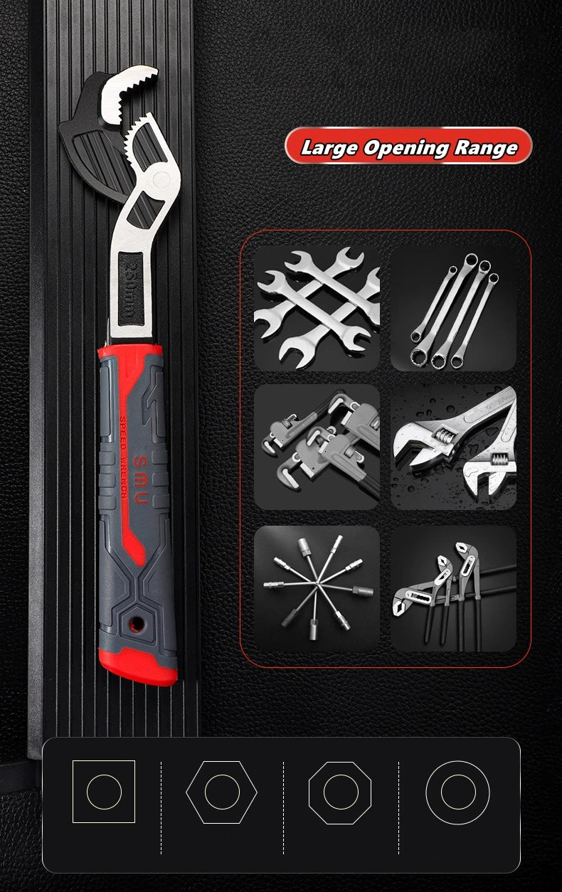 Self-Locking Adjustable Wrench with Quick-Release Mechanism