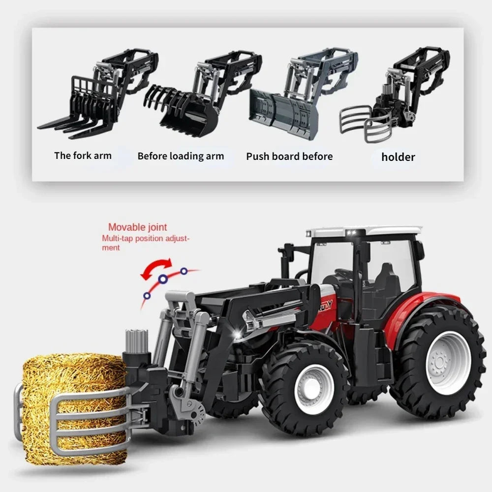 Remote-Controlled Farm Tractor Toy with Realistic Engineering Details